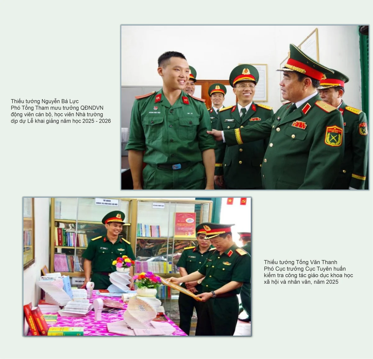 Lãnh đạo Đảng, Nhà nước, BQP, Cơ quan Bộ, Binh chủng thăm, kiểm tra Nhà trường