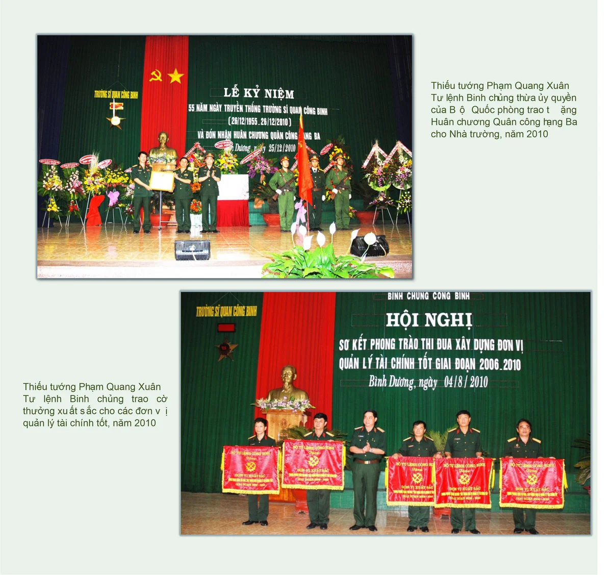 Lãnh đạo Đảng, Nhà nước, BQP, Cơ quan Bộ, Binh chủng thăm, kiểm tra Nhà trường