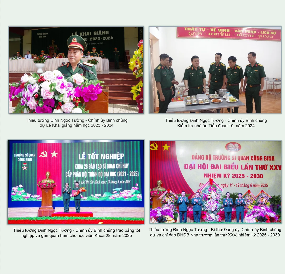 Lãnh đạo Đảng, Nhà nước, BQP, Cơ quan Bộ, Binh chủng thăm, kiểm tra Nhà trường
