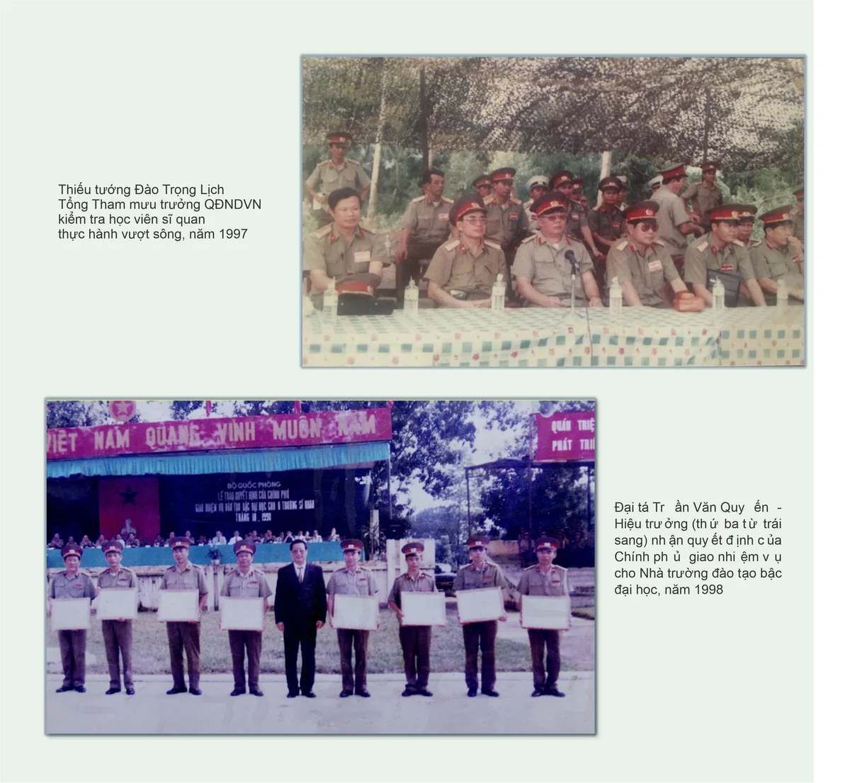 Lãnh đạo Đảng, Nhà nước, BQP, Cơ quan Bộ, Binh chủng thăm, kiểm tra Nhà trường
