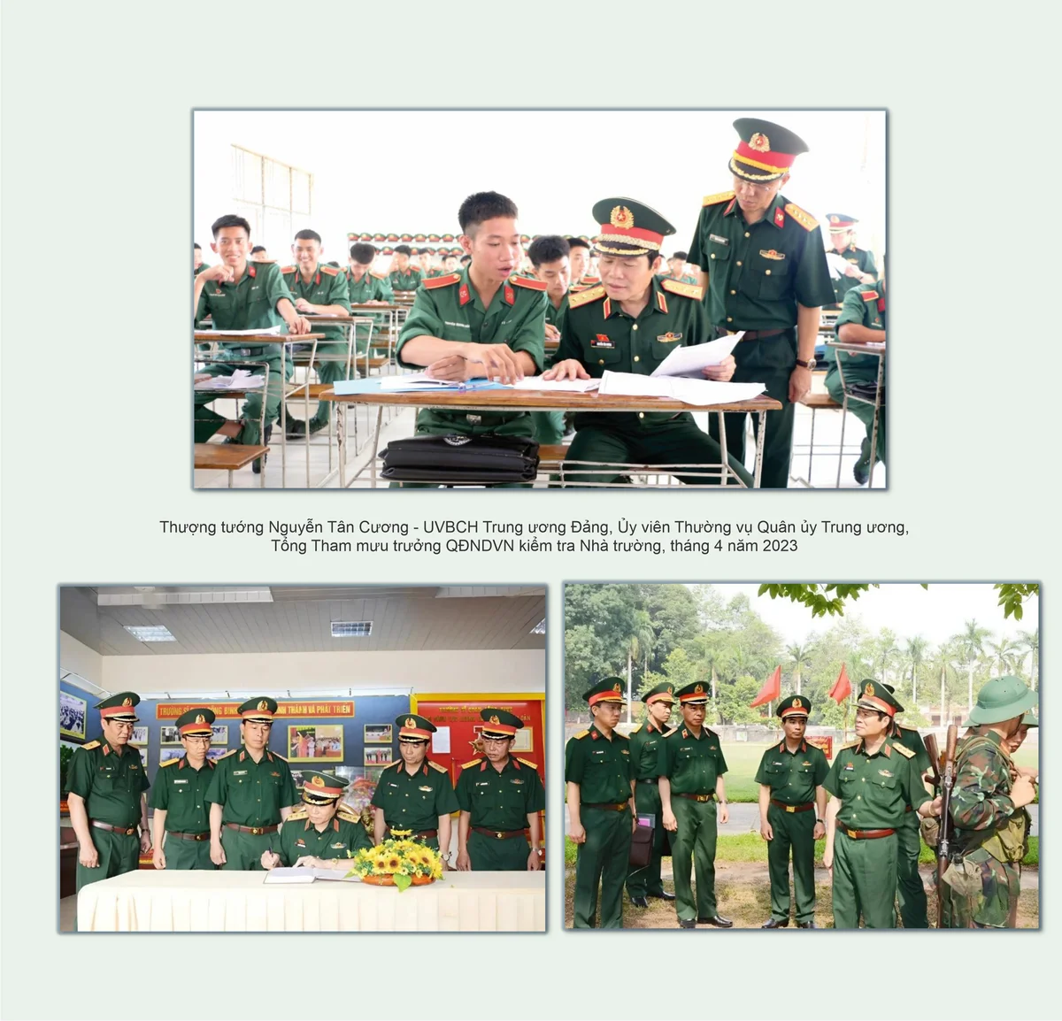 Lãnh đạo Đảng, Nhà nước, BQP, Cơ quan Bộ, Binh chủng thăm, kiểm tra Nhà trường