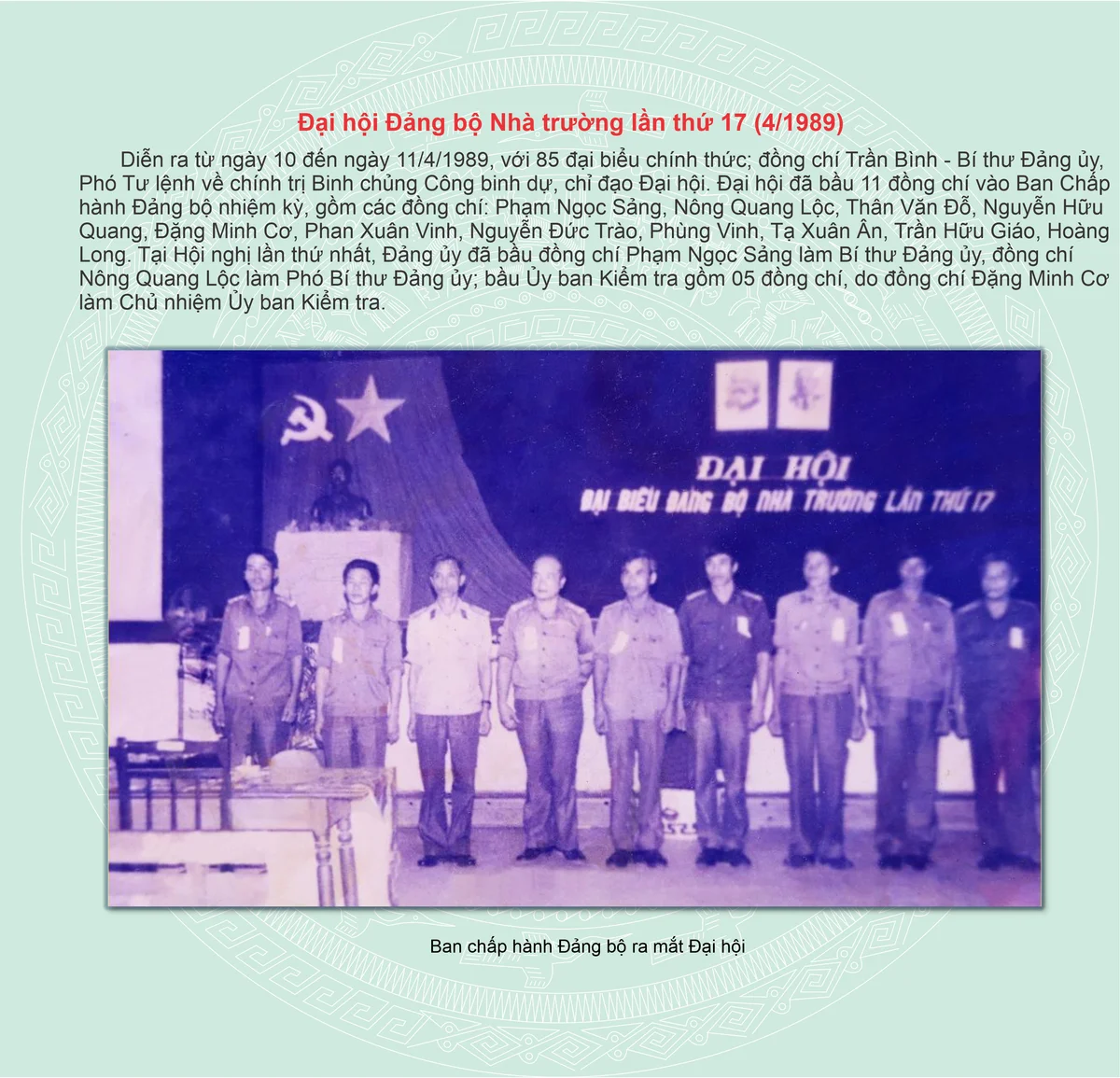 Nhà trường qua các kỳ Đại hội