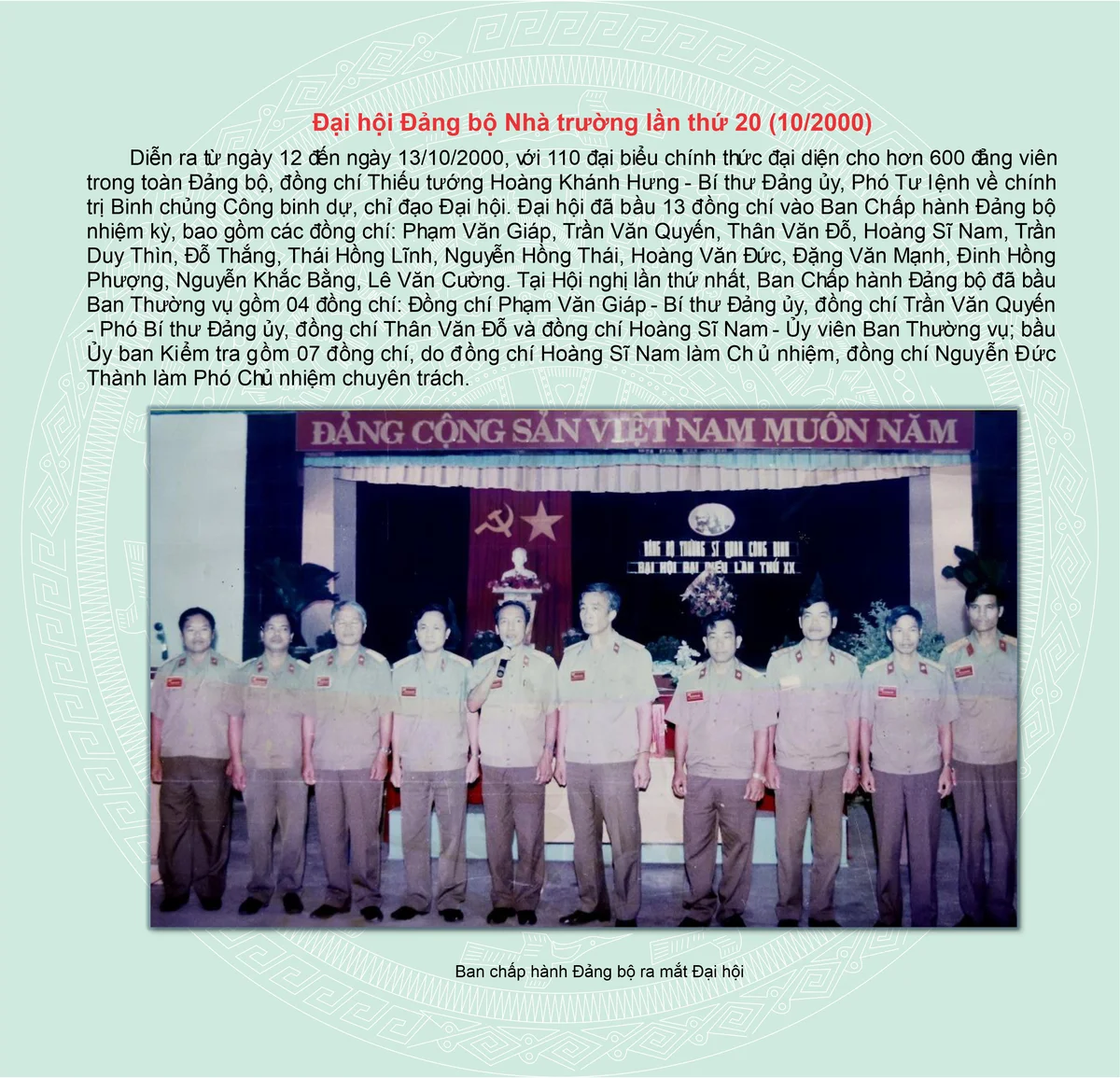 Nhà trường qua các kỳ Đại hội
