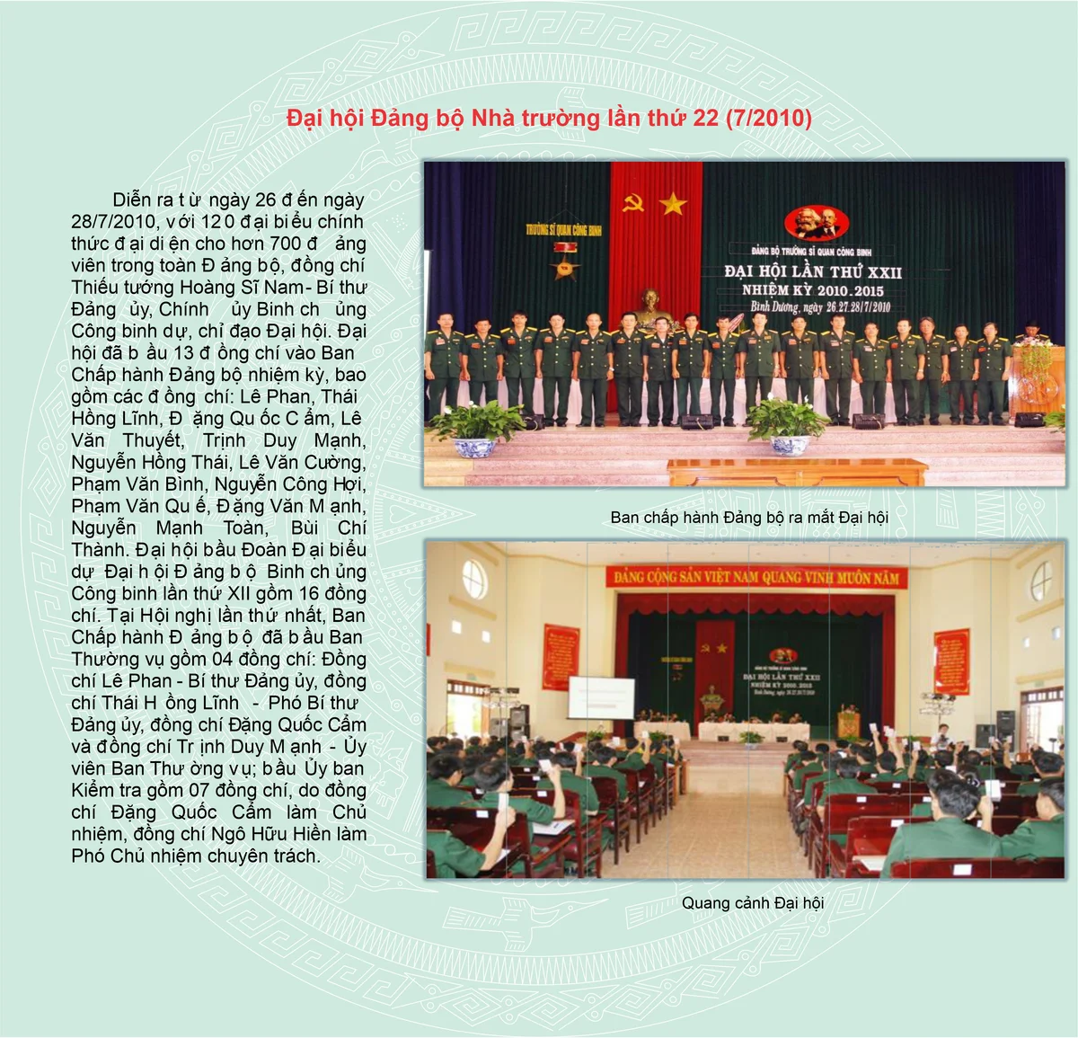 Nhà trường qua các kỳ Đại hội